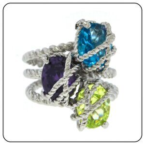 Beautiful and Fun Multi Color Cocktail Ring